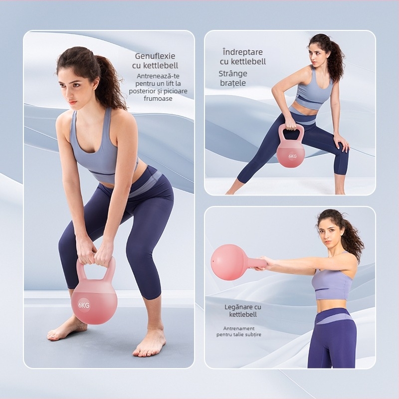 Kettlebell moale cu înveliș din cauciuc – corp PVC, echipament de fitness pentru acasă, portabil pentru yoga