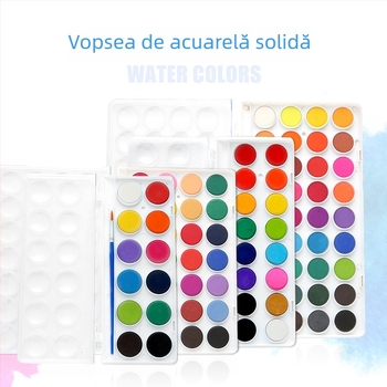 Set de acuarele Keepsmiling - Plastic + vopsea acuarelă solidă, Cutie transparentă ABS, Pentru pictură în acuarelă