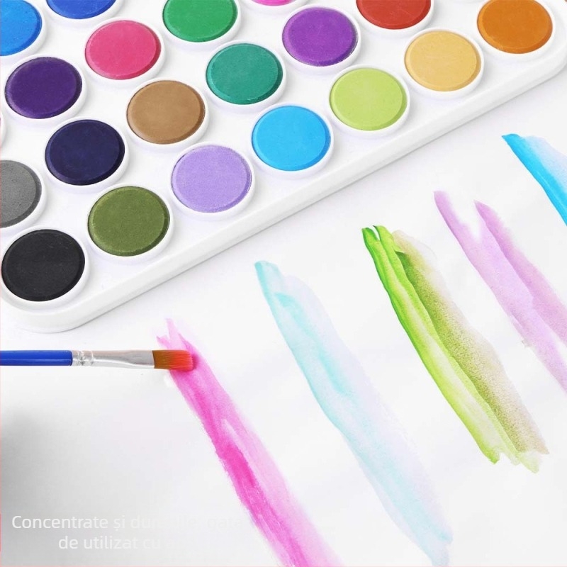 Set de acuarele Keepsmiling - Plastic + vopsea acuarelă solidă, Cutie transparentă ABS, Pentru pictură în acuarelă