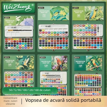 Weizhuang Set Pigmenți pentru Nail Art cu efect perlat – Solid pentru pictură, Cutie cu Instrumente de Pictură