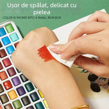 Weizhuang Set Pigmenți pentru Nail Art cu efect perlat – Solid pentru pictură, Cutie cu Instrumente de Pictură