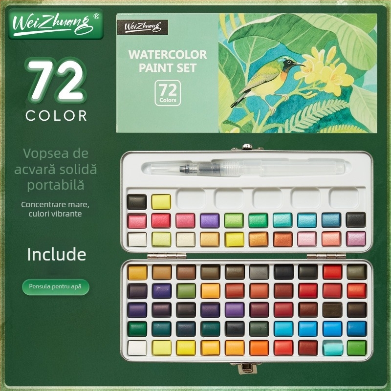 Weizhuang Set Pigmenți pentru Nail Art cu efect perlat – Solid pentru pictură, Cutie cu Instrumente de Pictură