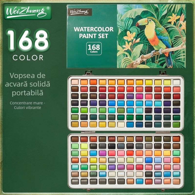 Weizhuang Set Pigmenți pentru Nail Art cu efect perlat – Solid pentru pictură, Cutie cu Instrumente de Pictură