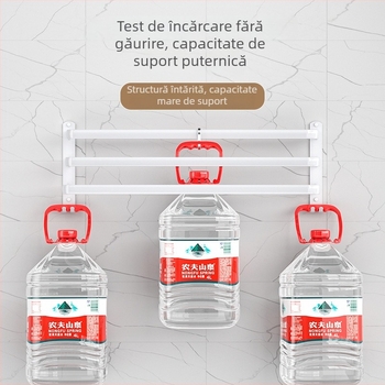 Raft de prosoape din aluminiu spațial, 3 etaje, montat pe perete, depozitare prosoape