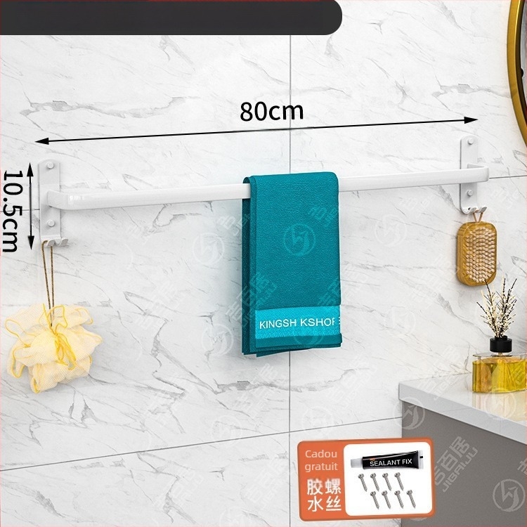 Raft de prosoape din aluminiu spațial, 3 etaje, montat pe perete, depozitare prosoape