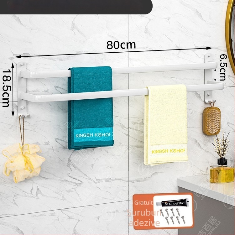 Raft de prosoape din aluminiu spațial, 3 etaje, montat pe perete, depozitare prosoape