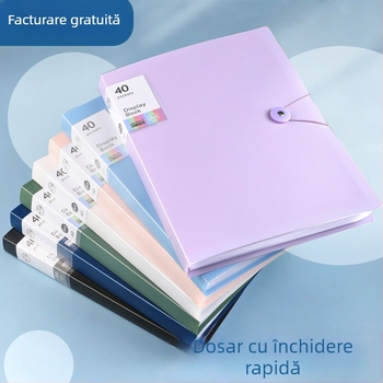 Mapă de documente cu capacitate mare, cu cataramă și inserții transparente (PP)