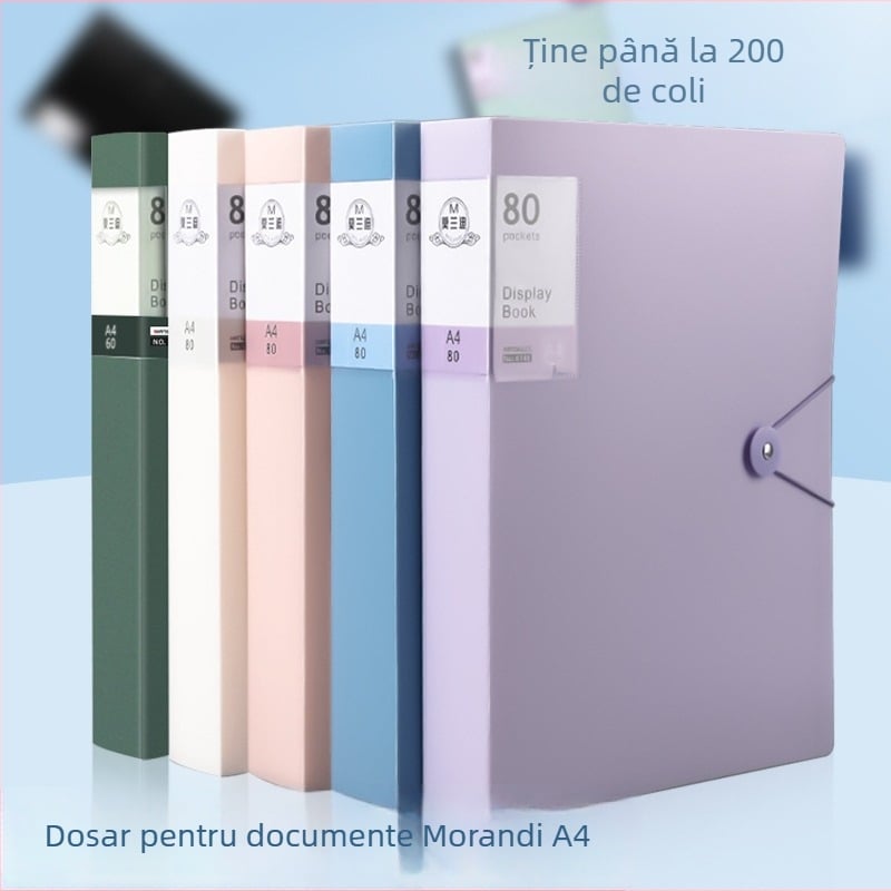 Mapă de documente cu capacitate mare, cu cataramă și inserții transparente (PP)