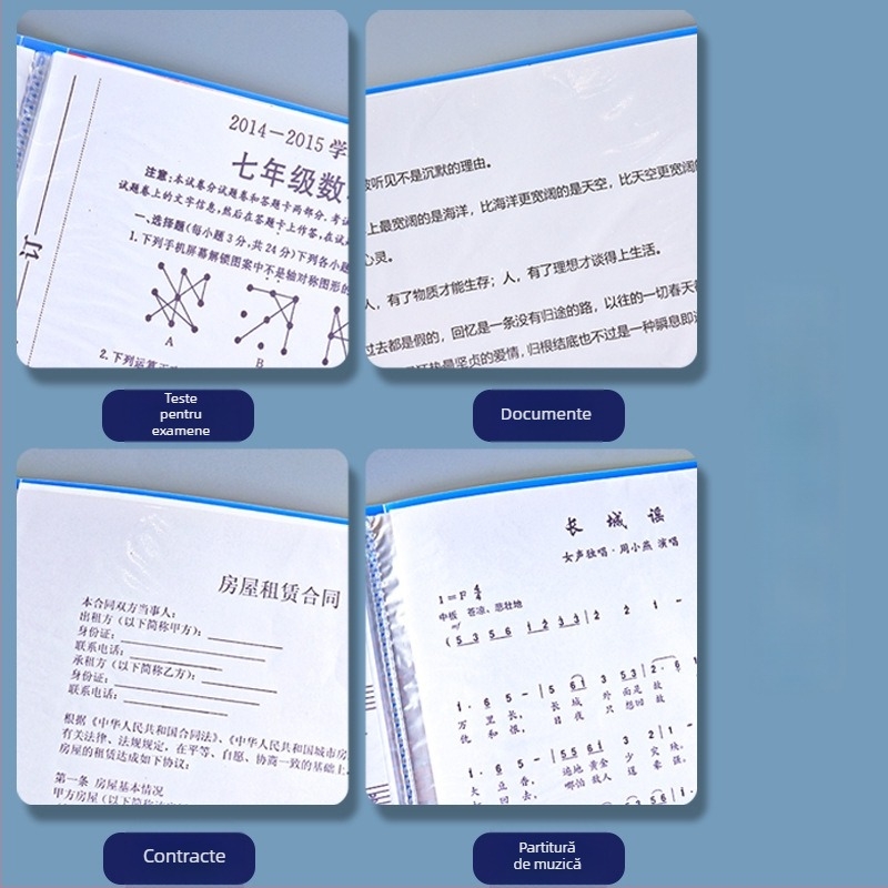 Mapă de documente cu capacitate mare, cu cataramă și inserții transparente (PP)