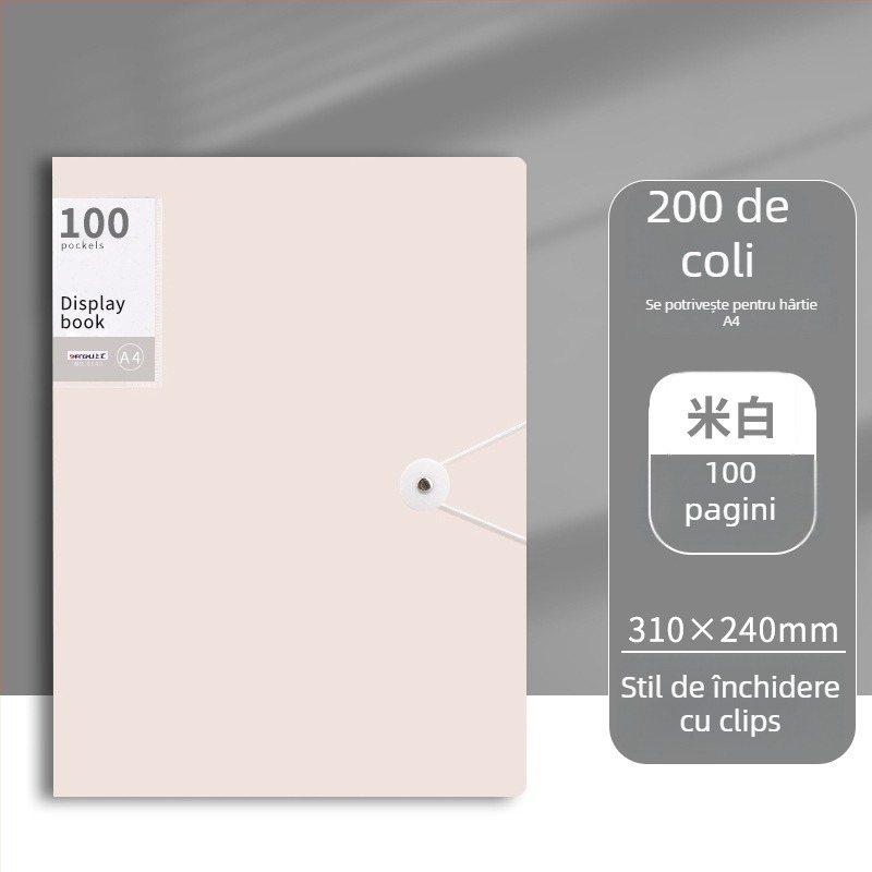 Mapă de documente cu capacitate mare, cu cataramă și inserții transparente (PP)