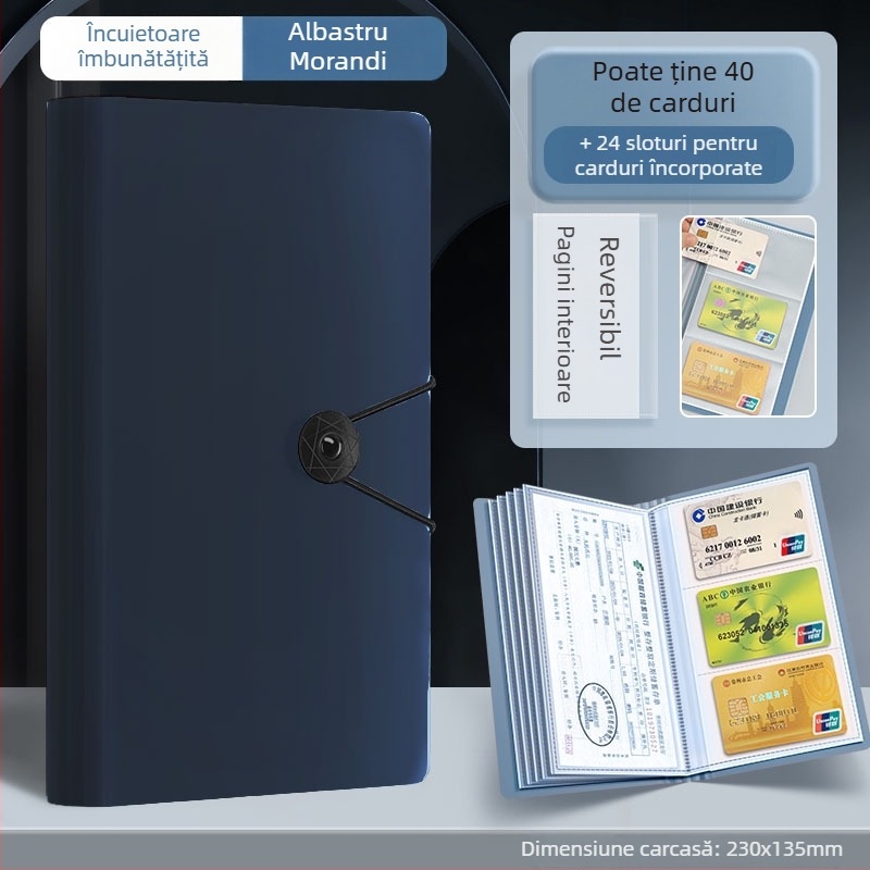 Mapă multifuncțională pentru chitanțe și depuneri, material PP, stil Tether, organizator cu mai multe pagini, personalizare disponibilă