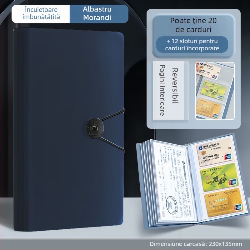 Mapă multifuncțională pentru chitanțe și depuneri, material PP, stil Tether, organizator cu mai multe pagini, personalizare disponibilă