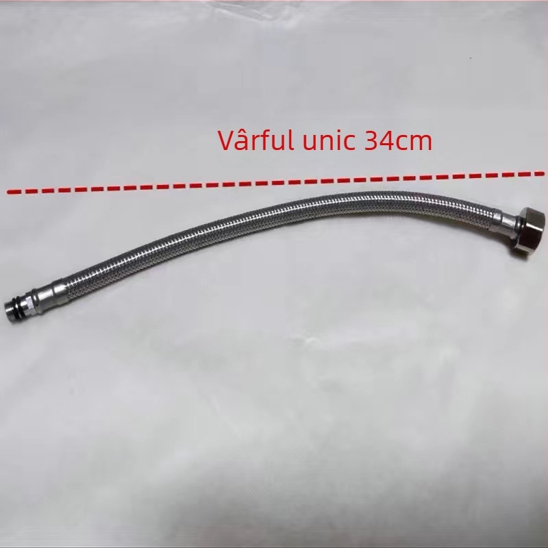 Conductă de intrare apă caldă și rece pentru robinet – oțel inoxidabil 304, împletit, montaj filet, temperatura maximă 60°C, uz casnic