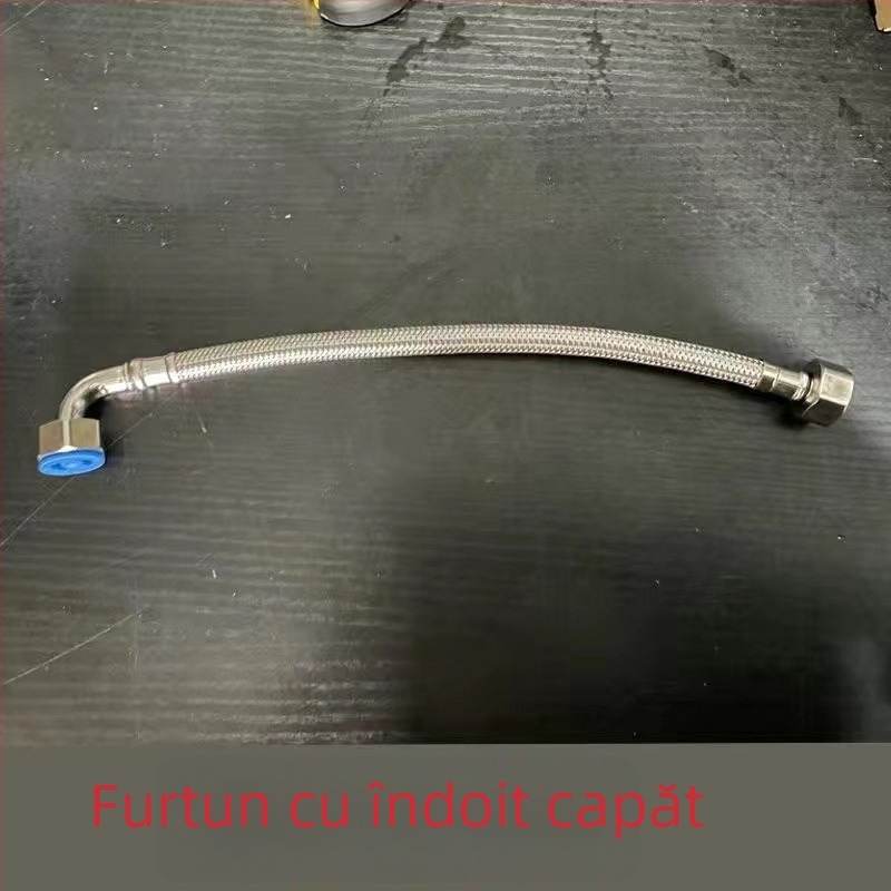 Conductă de intrare apă caldă și rece pentru robinet – oțel inoxidabil 304, împletit, montaj filet, temperatura maximă 60°C, uz casnic
