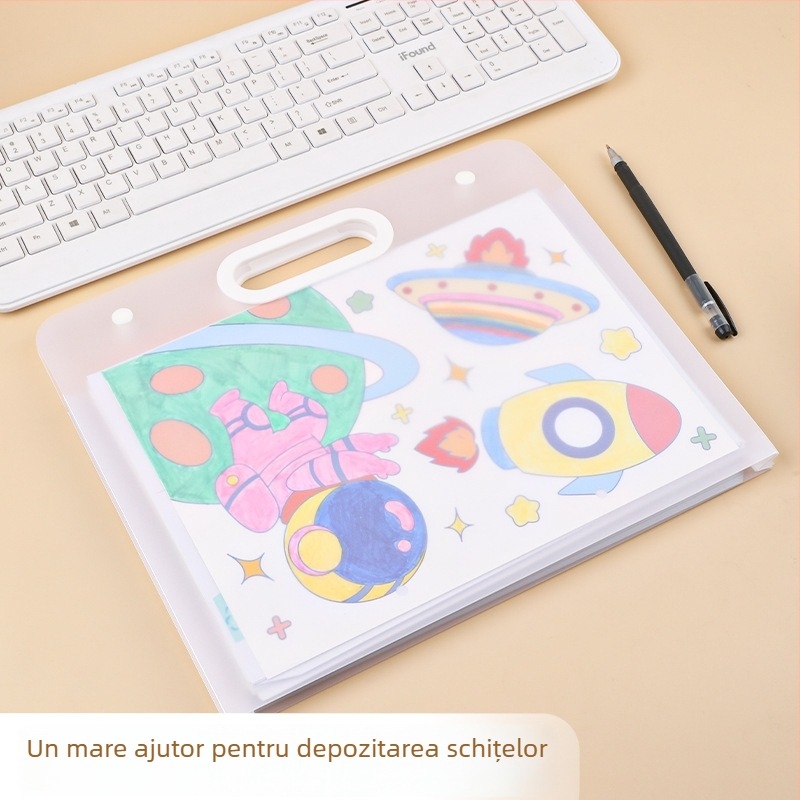 Album de artă și dosar de portofoliu A4/8K/4K, plastic, 100 pagini, grosime 50C, imprimare siglă disponibilă