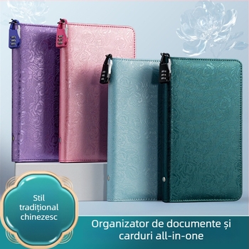 Suport pentru carnet bancar – PU material, închidere cu parolă, fermoar, imprimare logo disponibilă