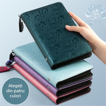Suport pentru carnet bancar – PU material, închidere cu parolă, fermoar, imprimare logo disponibilă