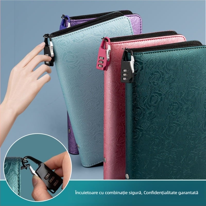 Suport pentru carnet bancar – PU material, închidere cu parolă, fermoar, imprimare logo disponibilă