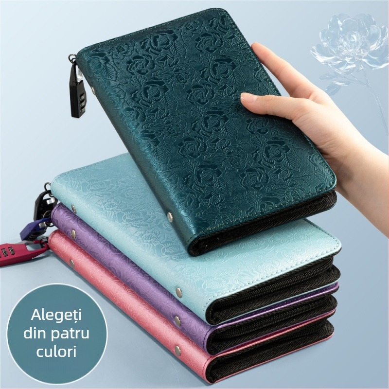 Suport pentru carnet bancar – PU material, închidere cu parolă, fermoar, imprimare logo disponibilă