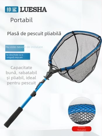 Plasă de pescuit - portabilă, retractabilă, plasă pătrată pentru pescuit în mare, cadru din aliaj de aluminiu, material nano-glue