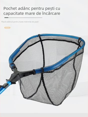 Plasă de pescuit - portabilă, retractabilă, plasă pătrată pentru pescuit în mare, cadru din aliaj de aluminiu, material nano-glue