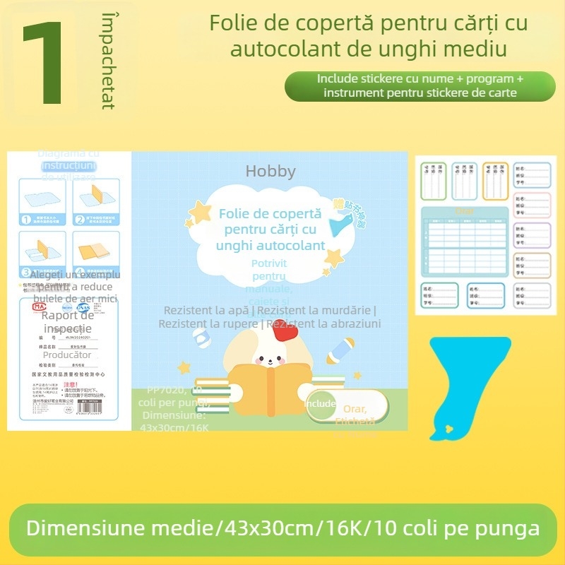 Hobby husă de carte transparentă autoadezivă, din plastic, rezistentă la apă și uzură