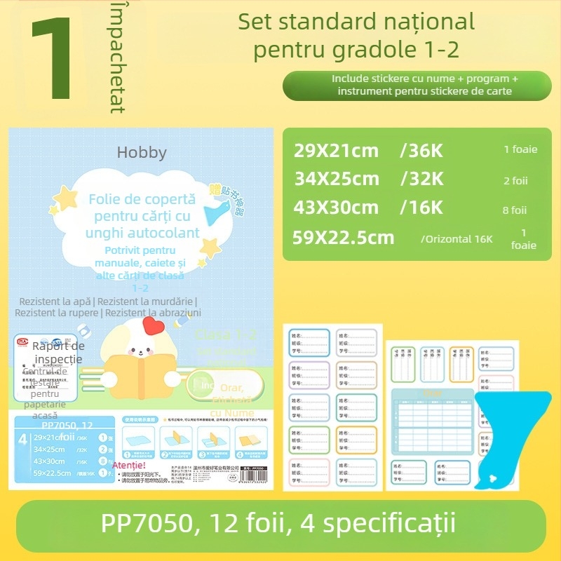 Hobby husă de carte transparentă autoadezivă, din plastic, rezistentă la apă și uzură