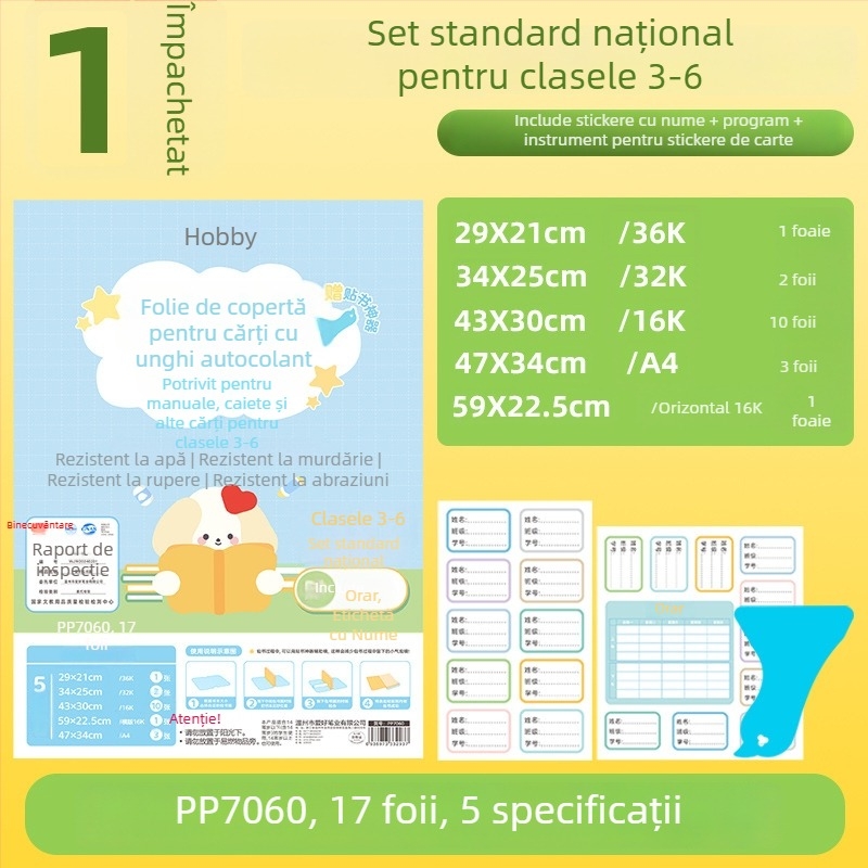 Hobby husă de carte transparentă autoadezivă, din plastic, rezistentă la apă și uzură