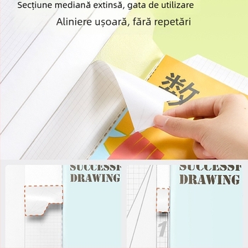 Copertă de carte autoadezivă, transparentă, mată pentru clasele I–II – design segmentat, aplicare ușoară, stil nou 2025; cadou pentru colegi de clasă