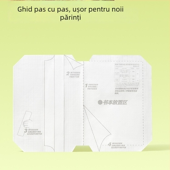 Copertă de carte autoadezivă, transparentă, mată pentru clasele I–II – design segmentat, aplicare ușoară, stil nou 2025; cadou pentru colegi de clasă