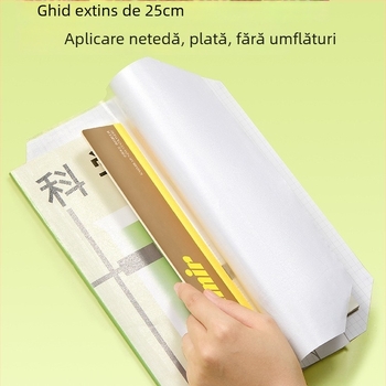 Copertă de carte autoadezivă, transparentă, mată pentru clasele I–II – design segmentat, aplicare ușoară, stil nou 2025; cadou pentru colegi de clasă