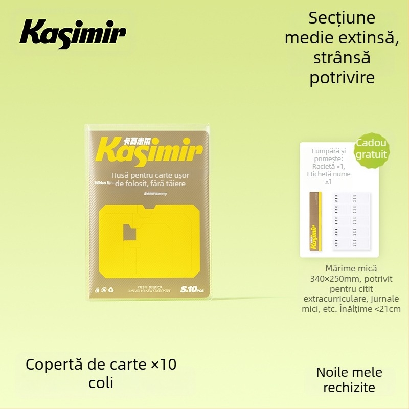 Copertă de carte autoadezivă, transparentă, mată pentru clasele I–II – design segmentat, aplicare ușoară, stil nou 2025; cadou pentru colegi de clasă