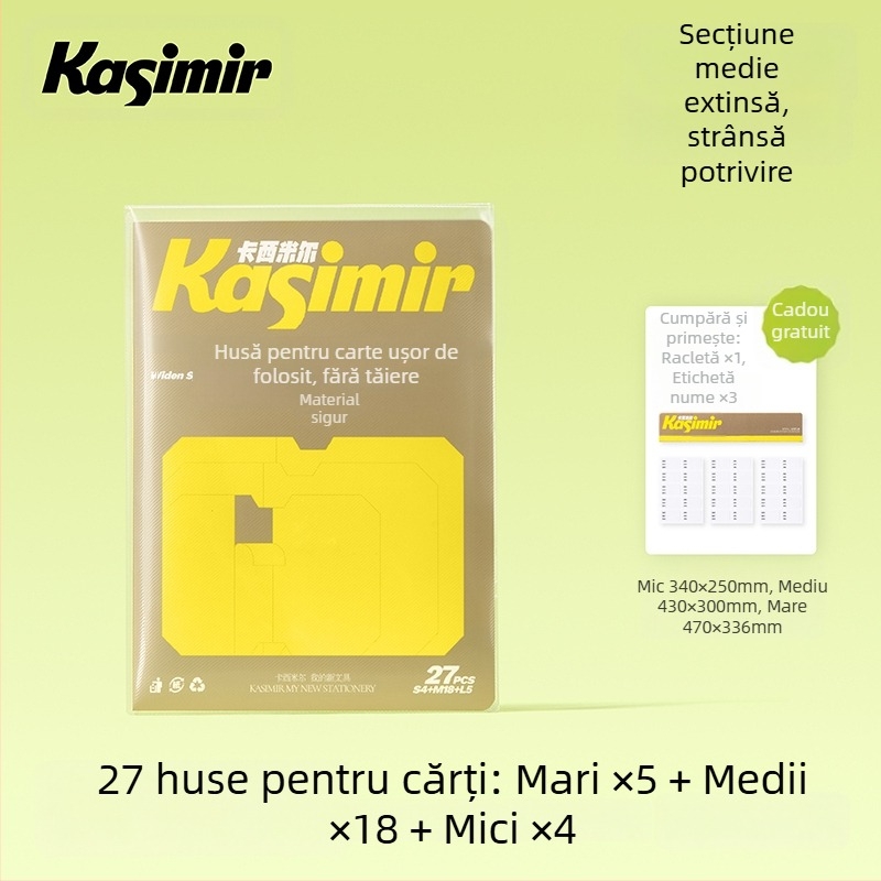 Copertă de carte autoadezivă, transparentă, mată pentru clasele I–II – design segmentat, aplicare ușoară, stil nou 2025; cadou pentru colegi de clasă