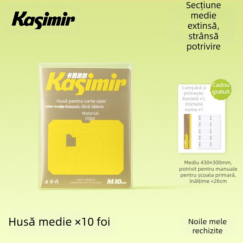 Copertă de carte autoadezivă, transparentă, mată pentru clasele I–II – design segmentat, aplicare ușoară, stil nou 2025; cadou pentru colegi de clasă