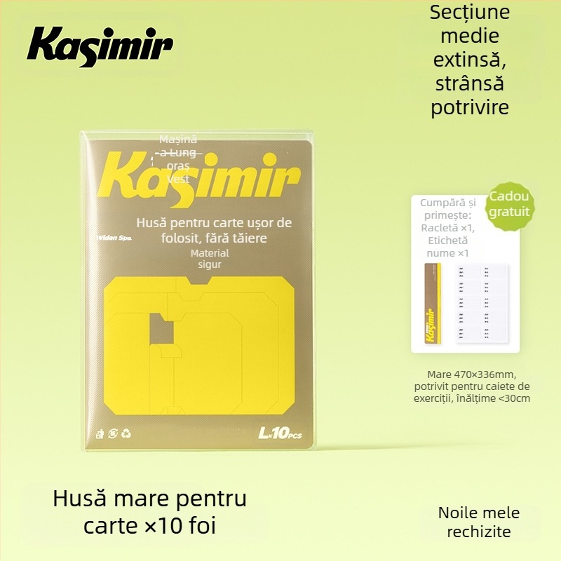 Copertă de carte autoadezivă, transparentă, mată pentru clasele I–II – design segmentat, aplicare ușoară, stil nou 2025; cadou pentru colegi de clasă