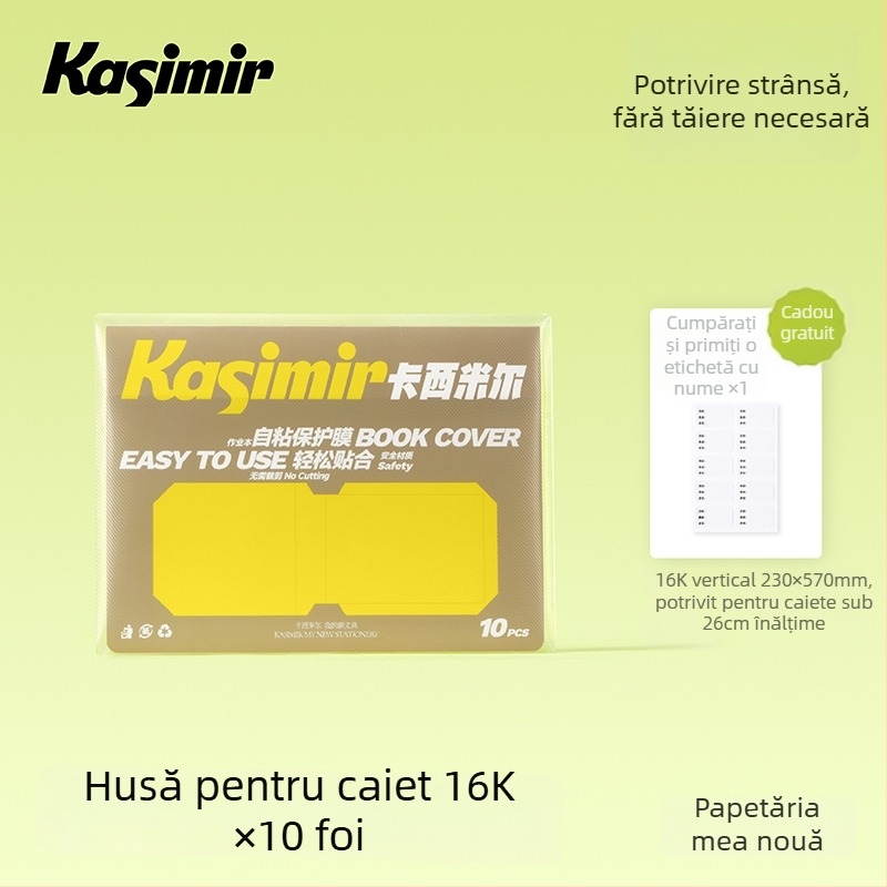 Copertă de carte autoadezivă, transparentă, mată pentru clasele I–II – design segmentat, aplicare ușoară, stil nou 2025; cadou pentru colegi de clasă