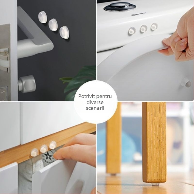 Particule din silicon pentru uși de dulap și mobilier – amortizare silențioasă, tampoane tamponatoare și tampoane antiderapante