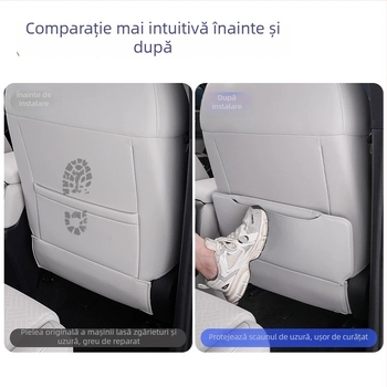 Protecție pentru spatele banchetei auto — din piele, umplutură din burete, imprimare logo, personalizabil, universal pentru toate sezoanele.