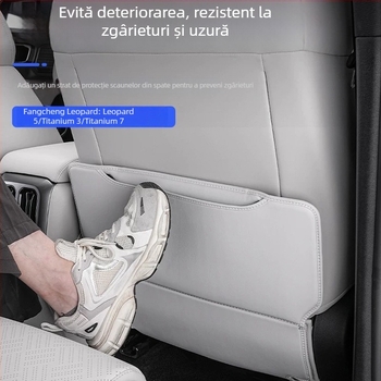 Protecție pentru spatele banchetei auto — din piele, umplutură din burete, imprimare logo, personalizabil, universal pentru toate sezoanele.