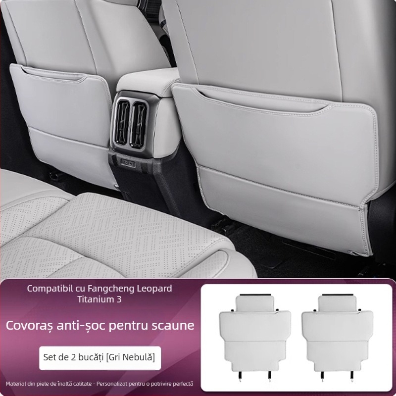 Protecție pentru spatele banchetei auto — din piele, umplutură din burete, imprimare logo, personalizabil, universal pentru toate sezoanele.