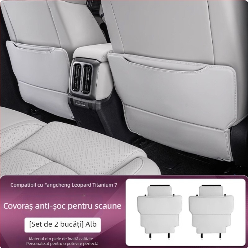 Protecție pentru spatele banchetei auto — din piele, umplutură din burete, imprimare logo, personalizabil, universal pentru toate sezoanele.