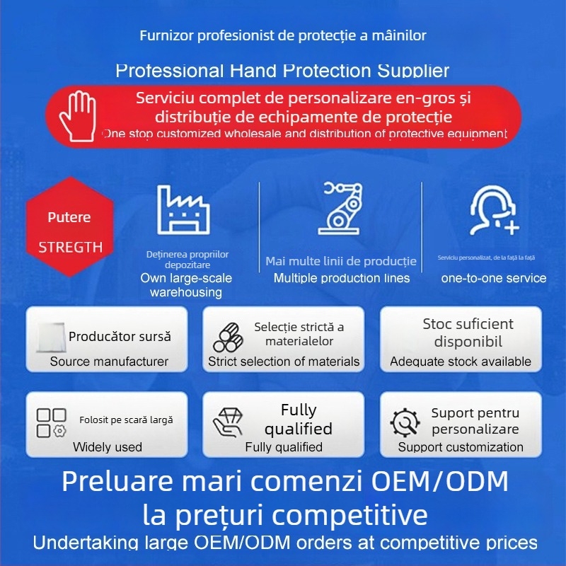 Mănuși nitril de unică folosință, uz civil, rezistente la abraziune, antiderapante, rezistente la acizi și baze, îngroșate