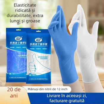Mănuși nitril, de unică utilizare, 7 g pe mănușă, de Super Protective, pentru industrie, servicii din domeniul alimentelor, cercetare în laborator și utilizare casnică