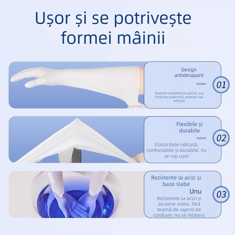 Mănuși din nitril pentru bucătărie și curățenie, îngroșate, durabile