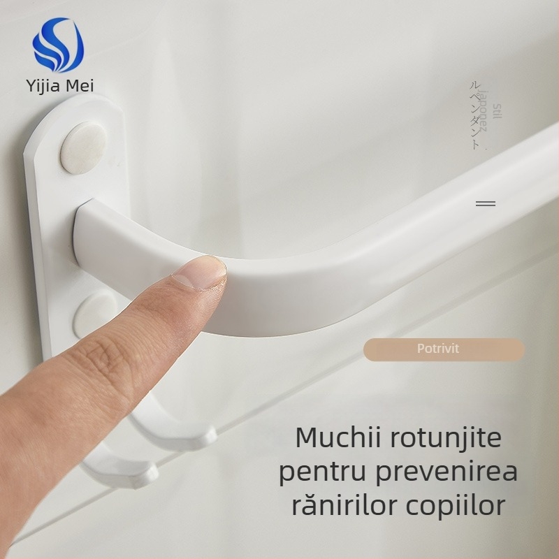 Raft de prosoape montat pe perete, fără găuri – aliaj de aluminiu, trei niveluri, sarcină 15 kg, finisaj emailat