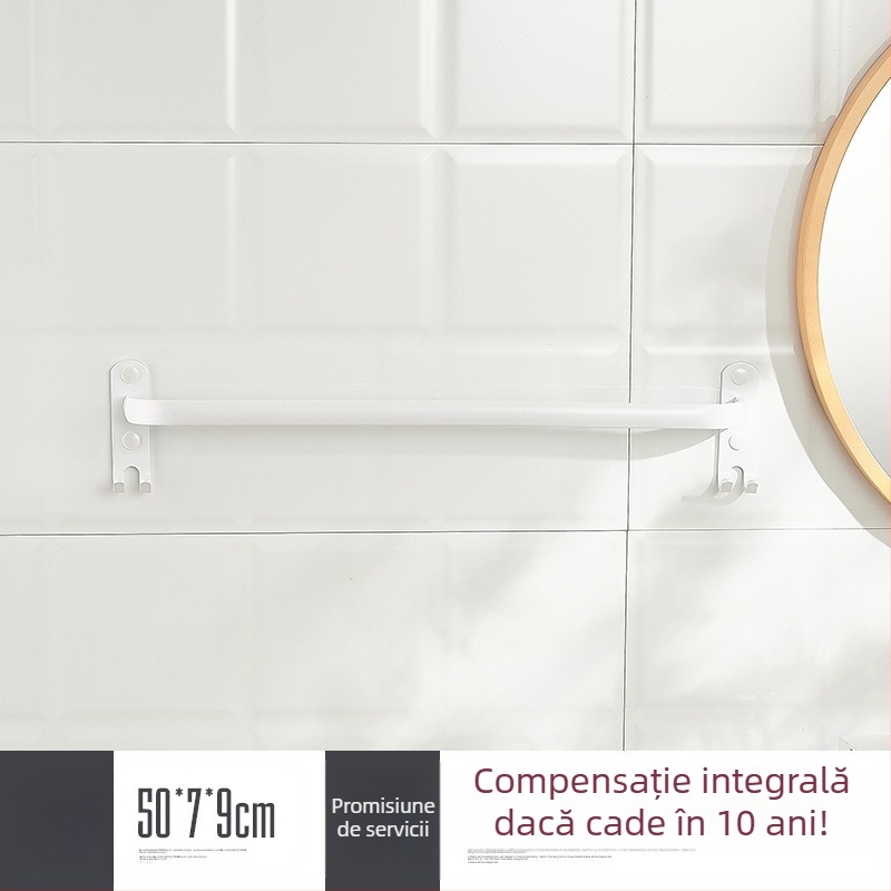 Raft de prosoape montat pe perete, fără găuri – aliaj de aluminiu, trei niveluri, sarcină 15 kg, finisaj emailat