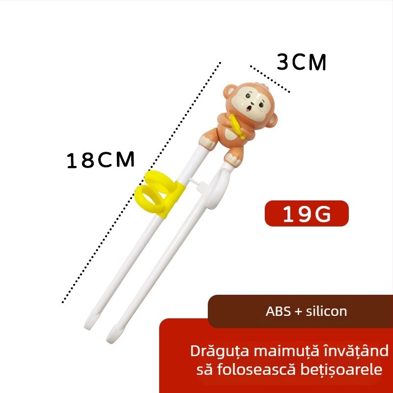 Bețe de mâncare pentru copii – plastic, model desen animat, stil drăguț, pentru copii 3–6 ani