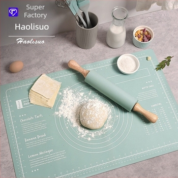 Mat de aluat din silicon alimentar, antiaderent, gros, pentru frământat și coacere, design Nordic, origine Yangjiang, Guangdong, marcă Good and Sharp