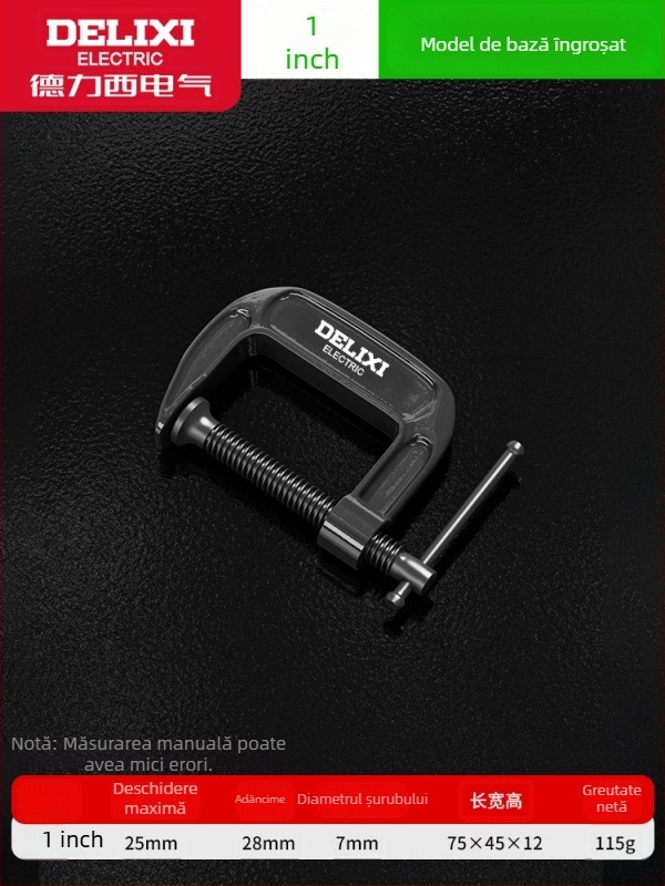 Clemă de tâmplă în formă de G, metalică, pentru uz greu, mobilier și lucrări meșteșugărești