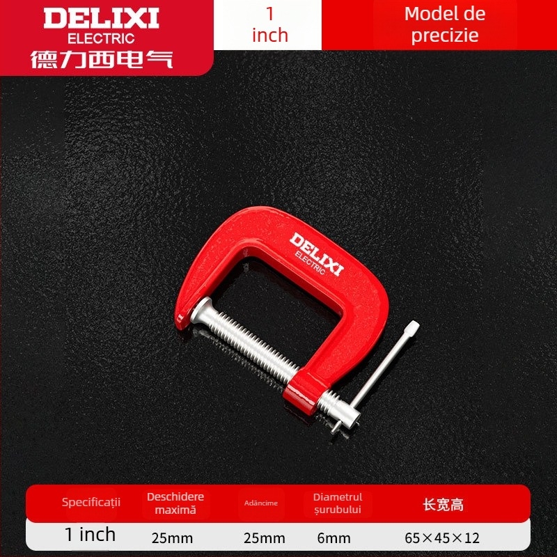 Clemă de tâmplă în formă de G, metalică, pentru uz greu, mobilier și lucrări meșteșugărești